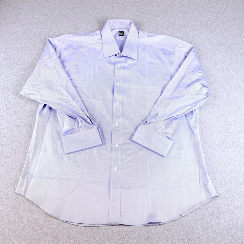 Ike Behar New York Light Blue Cotton Dress Shirt 17.5 34 Mens XL Classic Twill